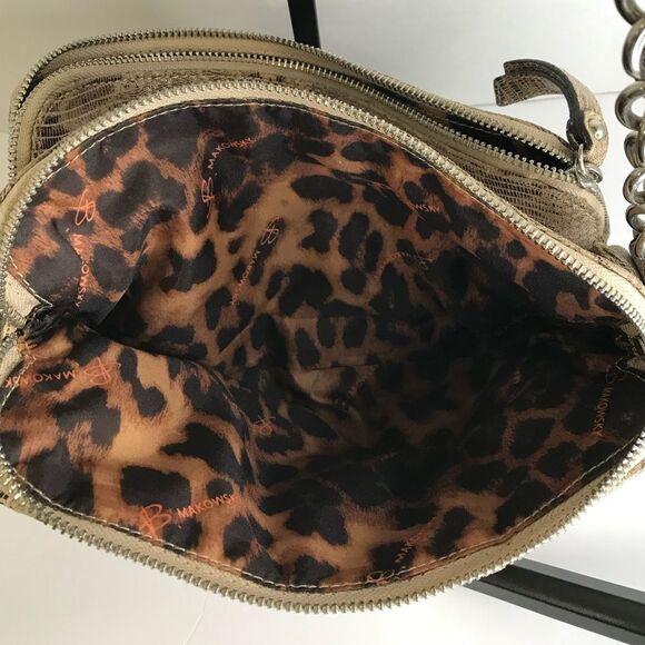 B.Makowsky tan Brown Faux Snake Skin Leather Handbag - Picture 5 of 6